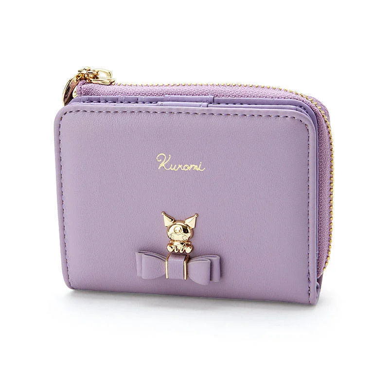 Sanrio Cinnamoroll Kuromi My Melody Hello Kitty Kawaii PU Leather Wallet Card Holders Casual Coin Purse Money Bag