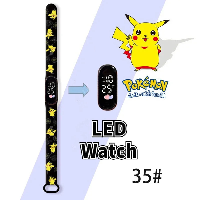 Cartoon Hello Kittys Electronic Led Sports Watch Kawaii Sanrio Kuromi Cinnamoroll Student Child Printing Water Proof Gifts Toys