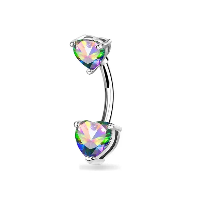 Alloy Zircon Navel Nail Ring Crystal Bar Barbell Drop Flower Dangle Body Piercing Belly Button Rings Men Women Body Jewelry Gift