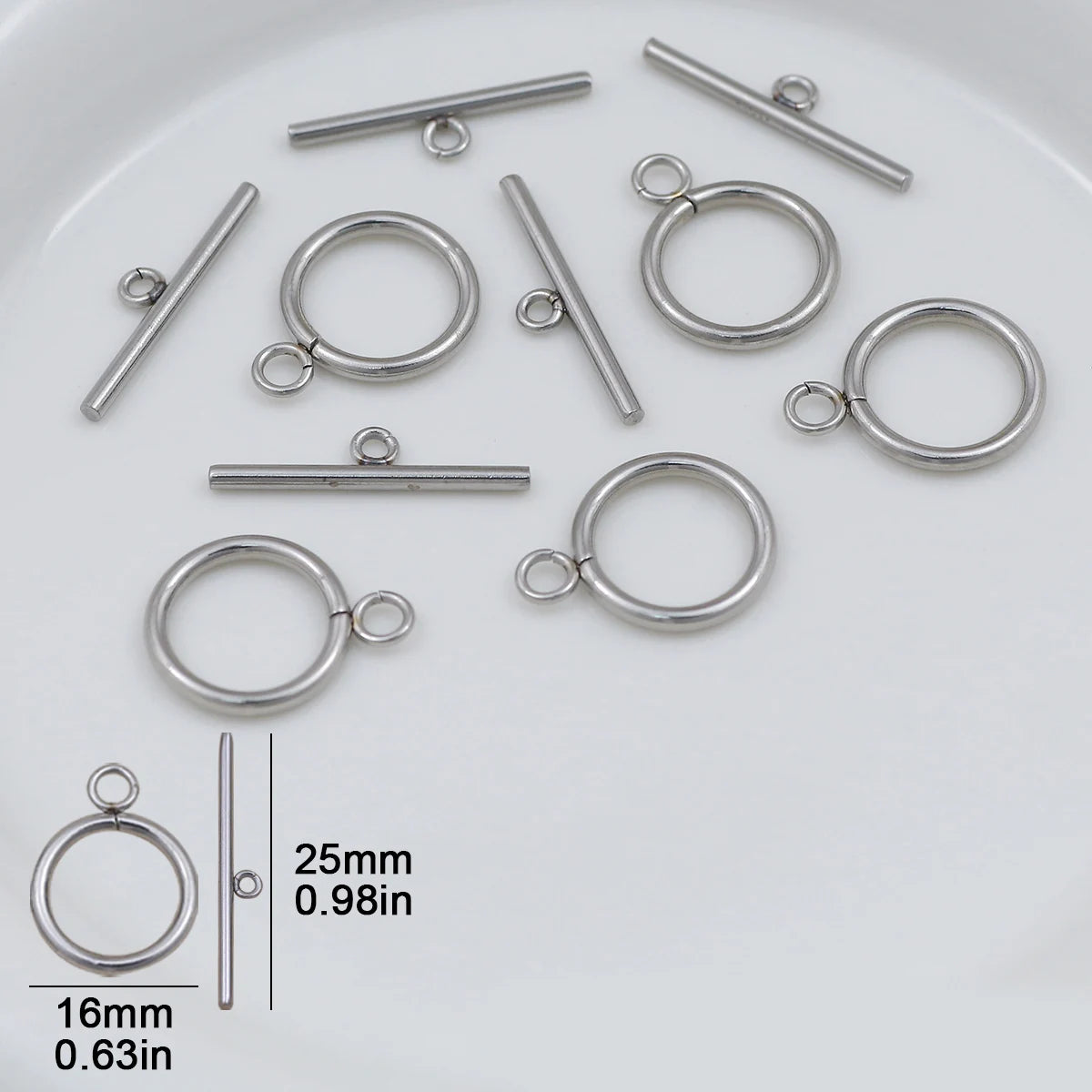Stainless Steel OT Rings&Toggle Clasps Round Bar For Jewelry Making Necklaces Bracelets Pendants DIY Handmade Accessories