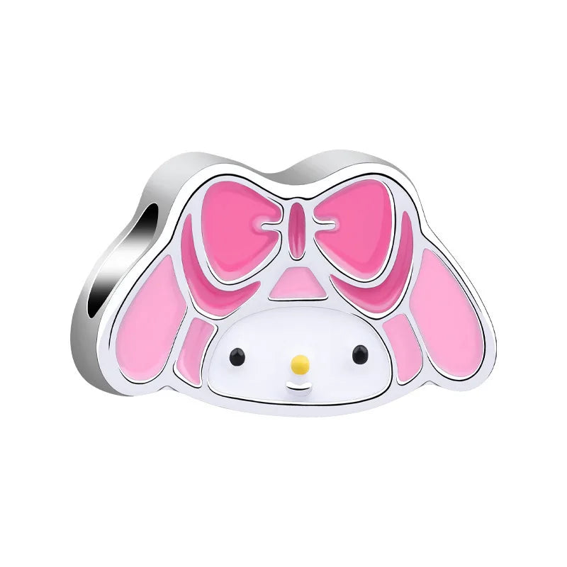 Sanrio Hello Kitty Melody Charming Cartoon Dripping Oil Beads Fit Original Pandora Bracelets Colorful DIY Jewelry Accessories