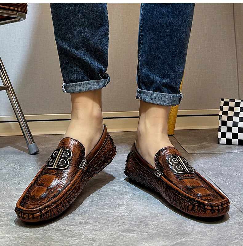 Loafers Men Men's Moccasins Slip-ons Casual Leather Luxury Shoes Designer Fashion Mocassin Homme Mocasines Hombre Autumn Loafer