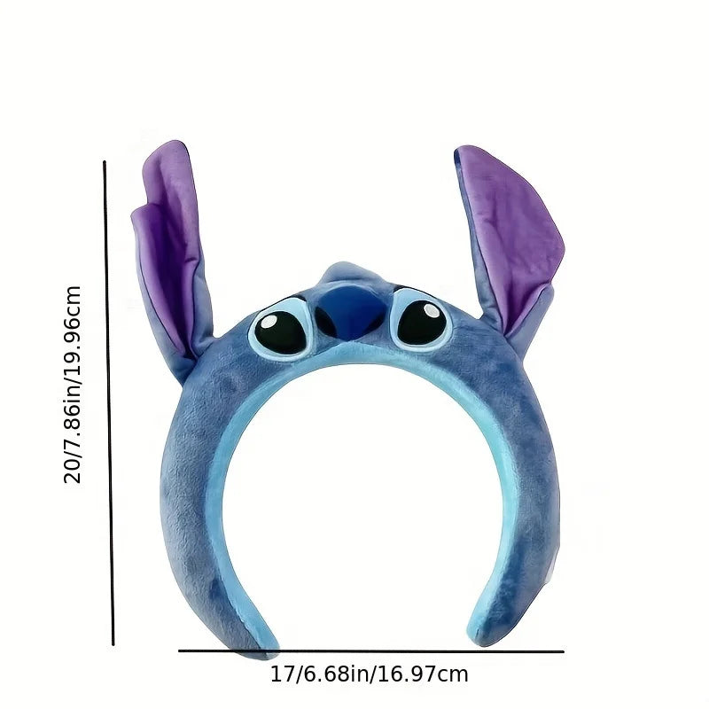 1pc Kawaii Stich Funny Headband Kuromi Melody Cinnamoroll Cute Cartoon Plush Hair Accessories for Girl Women Wash Face Hair Band