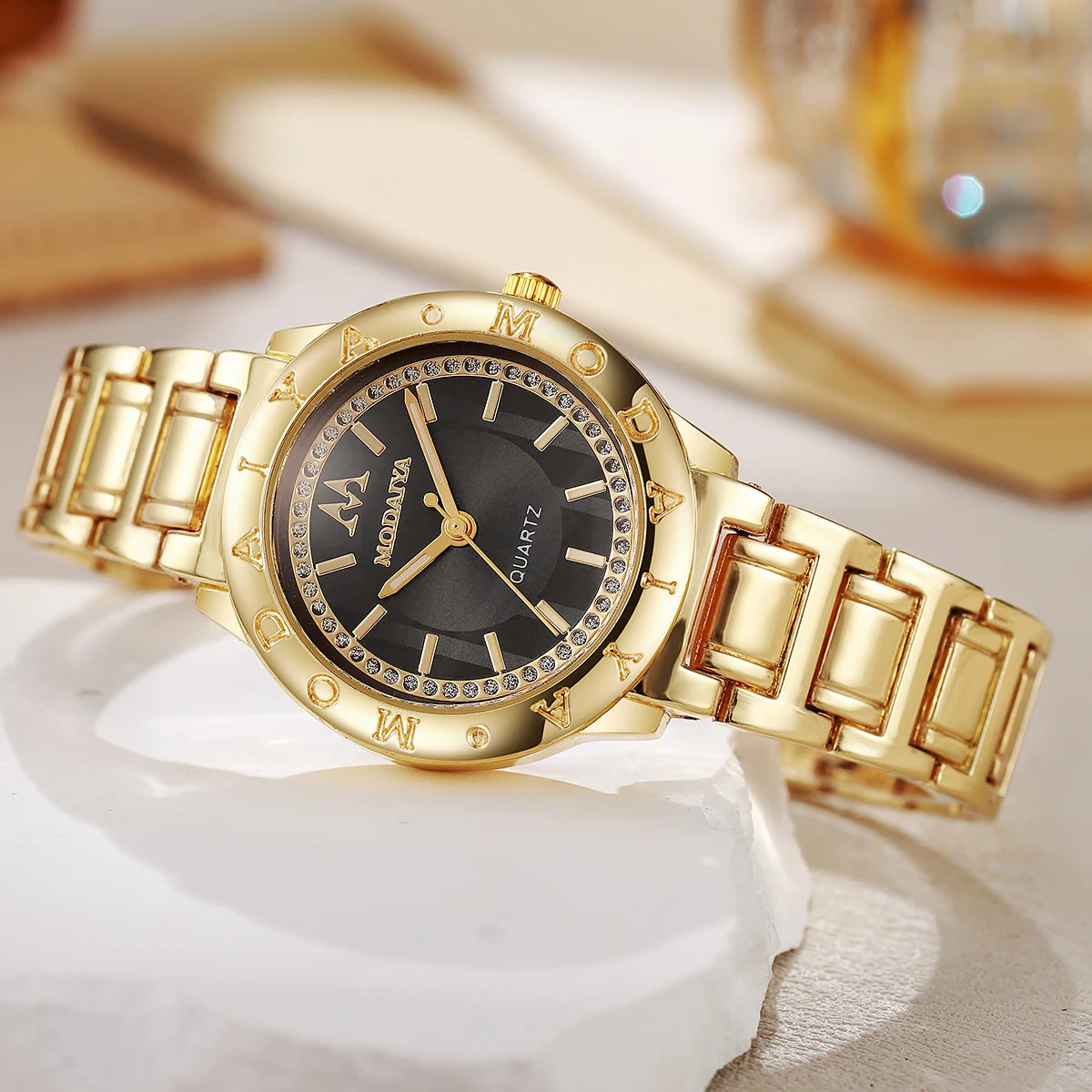 Luxury Elegant Watch for Women Gold Watch Fashion Ladies Quartz Diamond Wristwatch Female Wristwatch Reloj Mujer