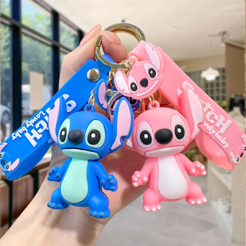 Anime Disney Lilo & Stitch Keychain Cartoon Stitch Toys Keychian Pendant Sweet Keychians Women Car Keyring Girl Birthday Gift
