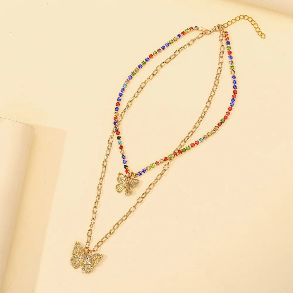 Luxurious Square Pink Zircon Pendant Necklace For Women Fashionable Personalized Daily Accessory Party Jewelry Birthday Gifts