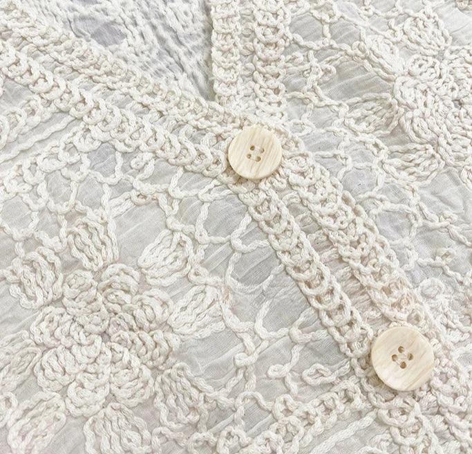Vintage Cotton Sleeveless Crochet Vests Jackets For Women Tank Tops Summer Loose Boho Beach Cover Up Casual Women's Blusas