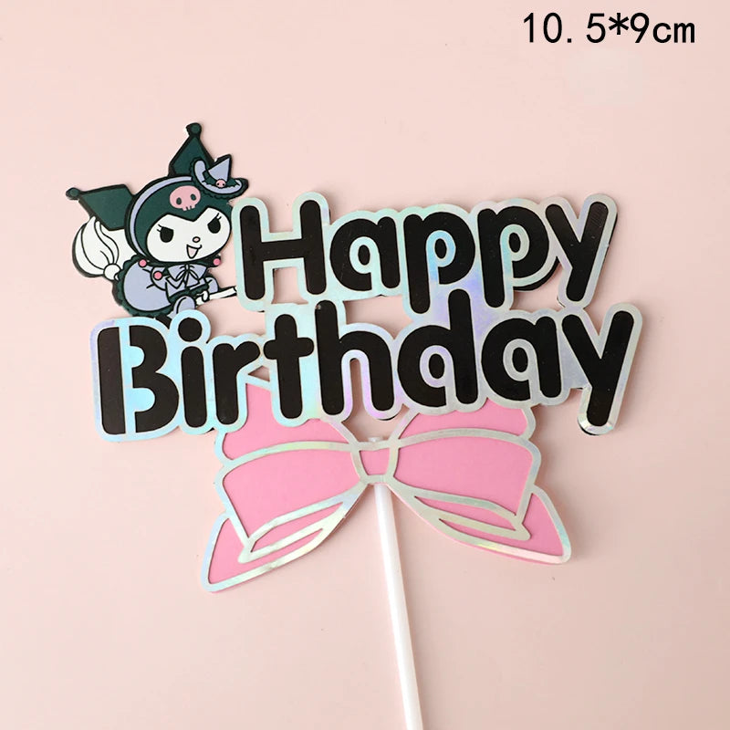 Cartoon Figure Kulomi Cake Decoration Sanrio Girl Child Happy Birthday Party Supplies Wedding Anniversary Decora Cake Topper