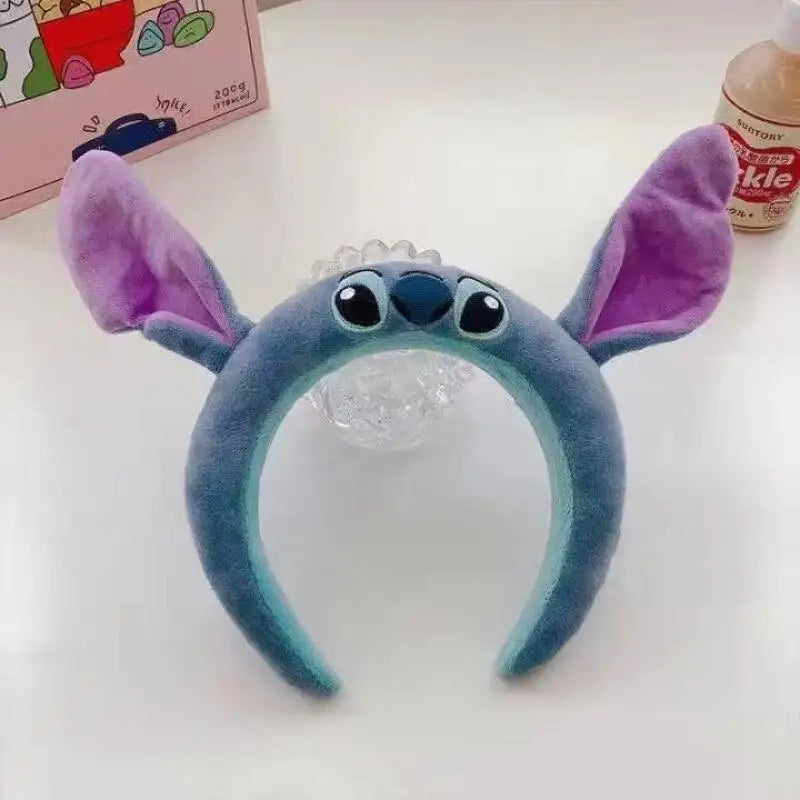 1pc Kawaii Stich Funny Headband Kuromi Melody Cinnamoroll Cute Cartoon Plush Hair Accessories for Girl Women Wash Face Hair Band