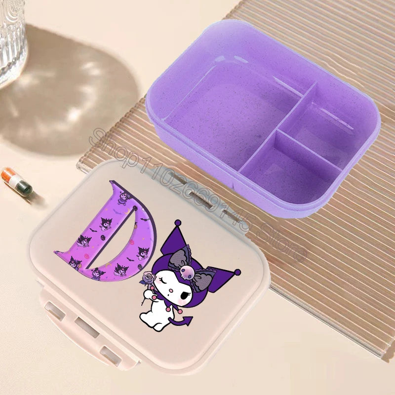 Kuromi Bento Lunch Box Sanrio Cartoon Letter A-Z Lunch Box Cute Girls School Food Storage Containers Children Birthday Gifts