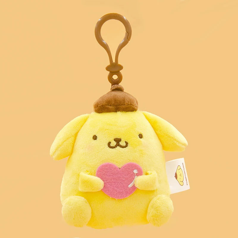 Sanrio Hello Kitty Plush Small Charms My Melody Plushies Kuromi Bag Charm Cinnamoroll Pendant Pompom Purin Doll Pachacco Kid Toy