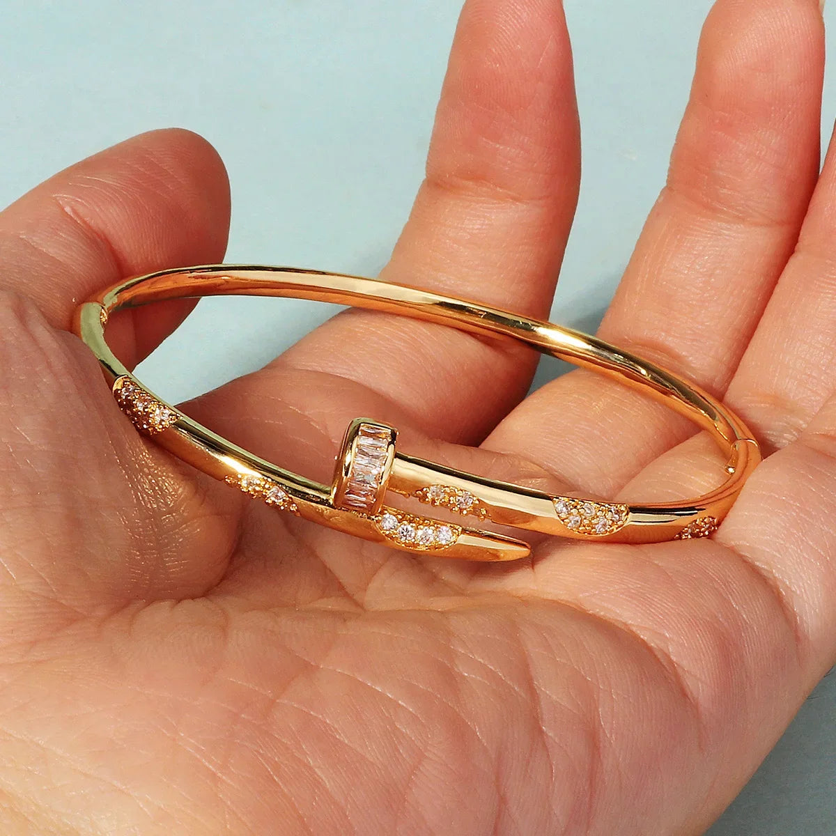 Female Jewelry Nail Bracelets Trendy Bracelet Zircon Screw Bracelet For Women Everyday Party Festive Jewelry As Gifts