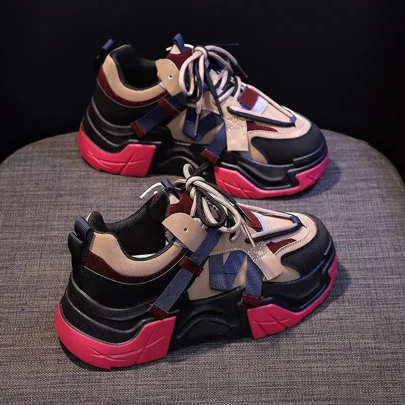 Sneakers Woman Footwear High on Platform Athletic Sports Spring Autumn Shoes for Women Trends 2024 Deals Korean New Casual Light