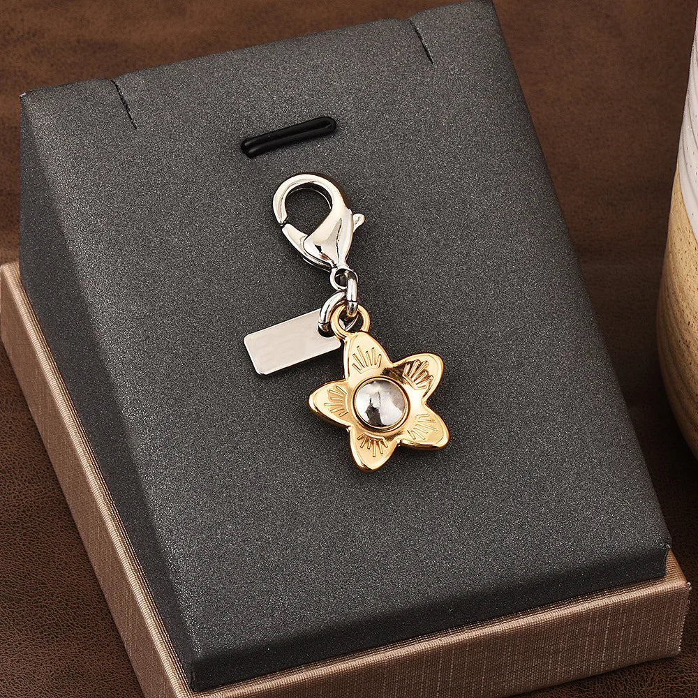 Fashion Bear Cherry Letter C Flower Keychains For Women Metal Y2K Exquisite Bag Pendant Car Key Ring Jewelry Gift Accessories