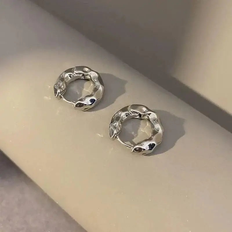 925 Silver Needle Korean Big Elegant Earrings For Woman Metal Jewelry 2025 Trending Vintage Geometric Women's Earrings Z40