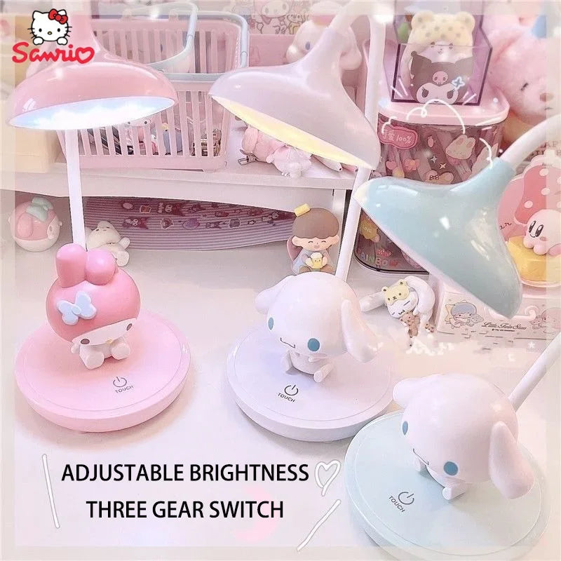 Kawaii Sanrio Cinnamoroll My Melody Hello Kitty Cartoon LED Desktop Bedside Desk Lamp Night Light Ornaments Daily Necessities