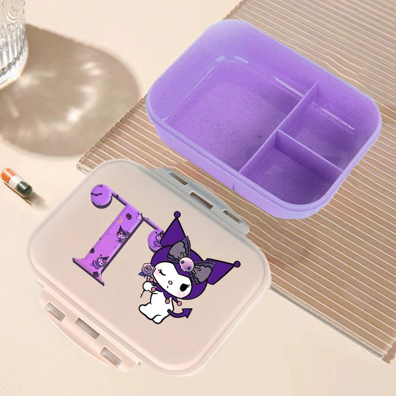 Kuromi Bento Lunch Box Sanrio Cartoon Letter A-Z Lunch Box Cute Girls School Food Storage Containers Children Birthday Gifts