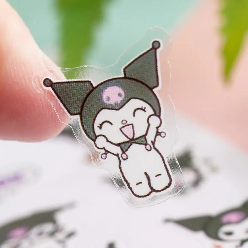 Miniso kawaii kuromi sticker small pattern creative cute cartoon decoration water cup sticker planner account kuromi sticker