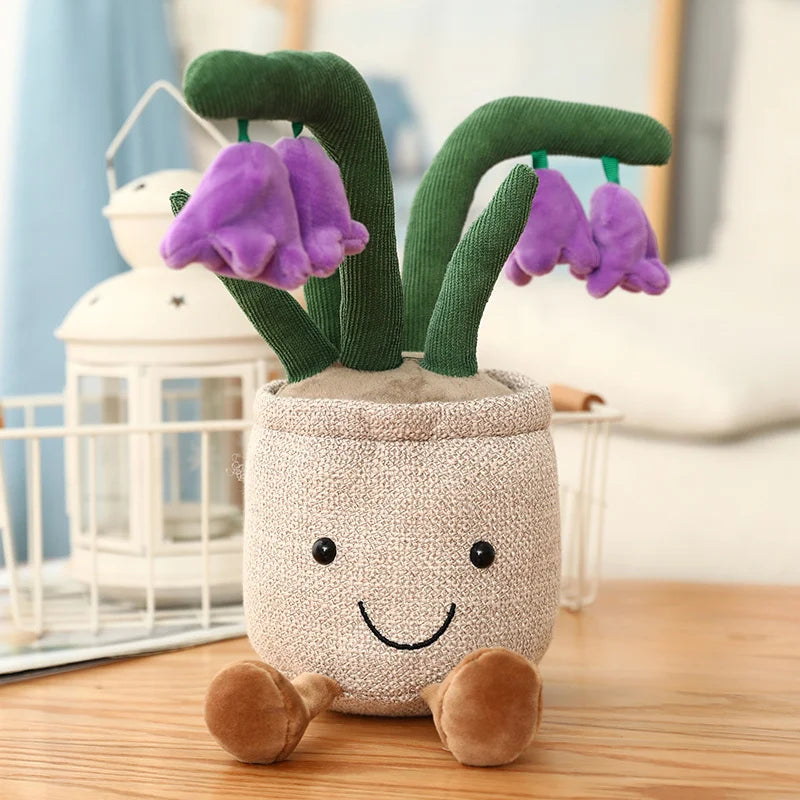 25cm シミュレーション 漫画 プラントポットシリーズ ぬいぐるみ 多肉植物 チューリップ ユリ ぬいぐるみ おもちゃ ホームデコレーション リビングルーム 寝室 女の子へのギフト