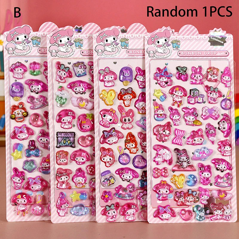 Kawaii Sticker DIY Hand Account Diary Decorative Kitty Kuromi Funny Cartoon Kids Girls Christmas Birthday Gift Reward Toy