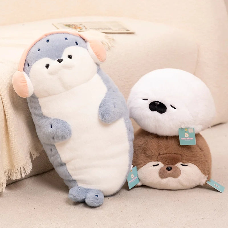 高品質 本物 かわいい 漫画 海の生き物 カワウソ ぬいぐるみ 枕 ヘッドセット ブルーシール カワウソ ぬいぐるみ 誕生日プレゼント