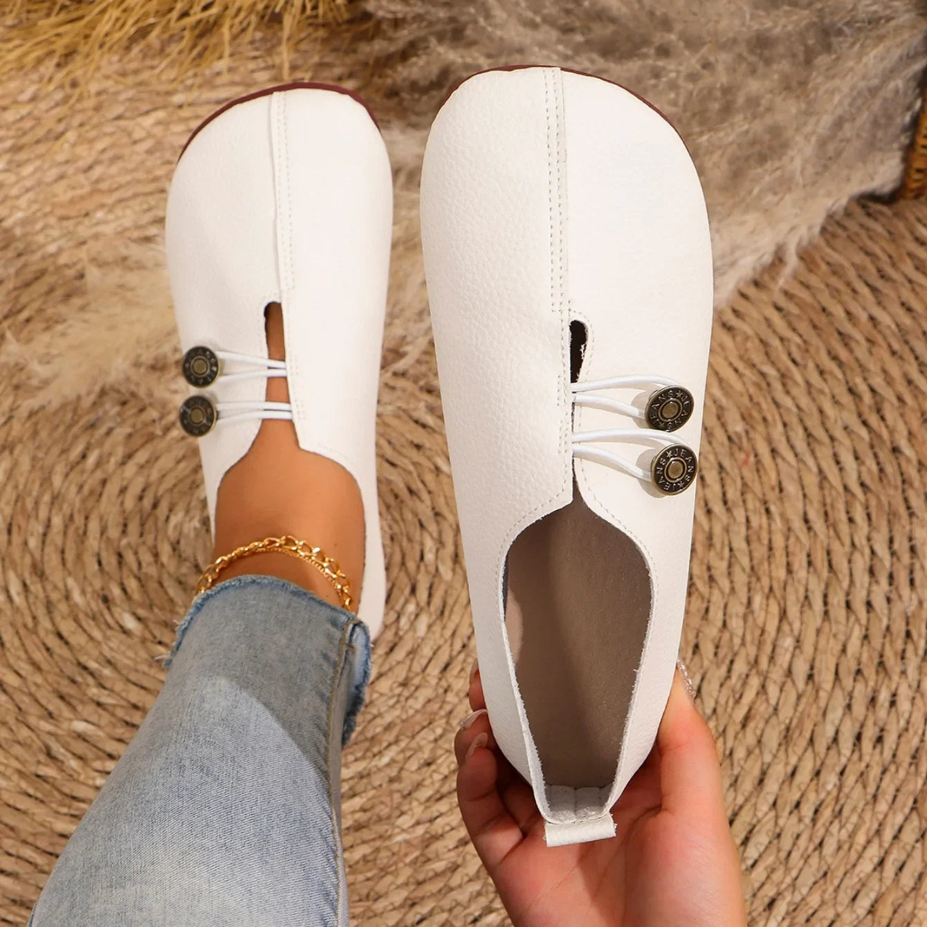 Women Flats Shoes 2025 New Spring Autumn Casual Comfortable Boat Shoes Loafers Round Toe Ballet Outdoor Soft Bottom Flat Shoes