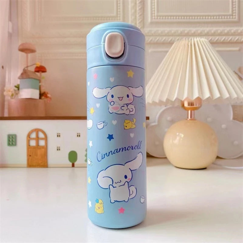 Sanrio 304 Stainless Steel Vacuum Cup Kawaii Anime Thermos Cute Cartoon Mymelody Kuromi Cinnamoroll Bomb Lid Straight Drink Cup