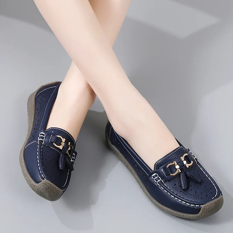 2025 New Loafers Women Summer Fashion Round Toe Nurse Shoes Soft Sole Non-slip Flat Shoes Breathable Casual Sports Women's Shoes
