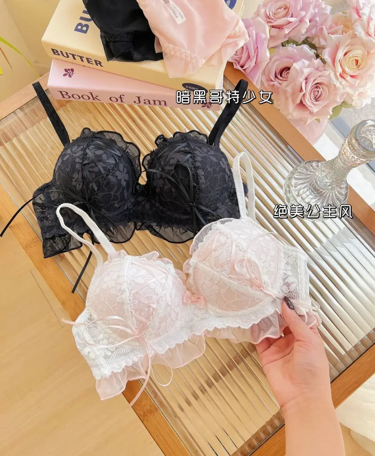 Japanese Style Lolita Princess Wind Lace Lace Lingerie Design for Girls Push-up Bra Women Underwear Push Up Bra