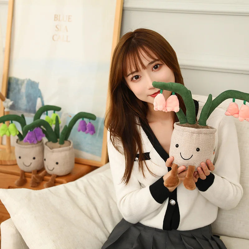 25cm シミュレーション 漫画 プラントポットシリーズ ぬいぐるみ 多肉植物 チューリップ ユリ ぬいぐるみ おもちゃ ホームデコレーション リビングルーム 寝室 女の子へのギフト