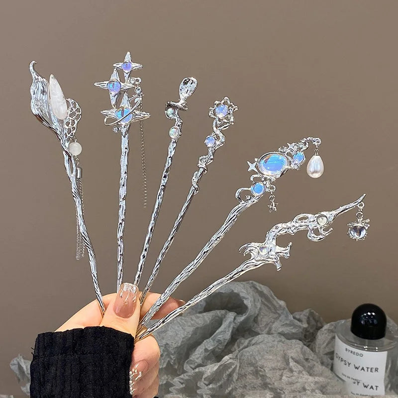 Fashion Chinese Style Hair Stick Hair Needle Moonstone Jewelry Suitable Daily Party Wear Women's Romantic Hair Clip Accessories