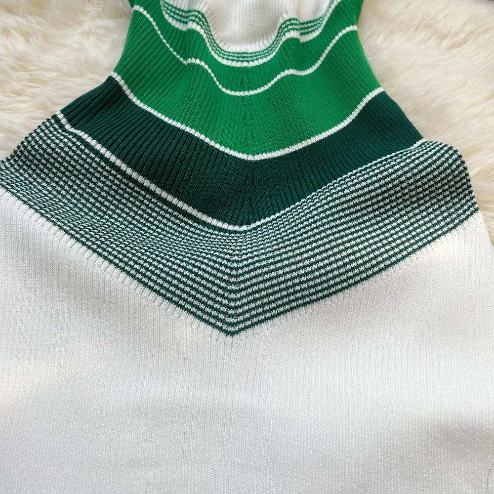 YuooMuoo Chic Fashion Sexy Wrap Hips Mini Dress 2025 Ins Hot Patchwork Slim Waist Knitted Summer Dress Streetwear Lady Outfits