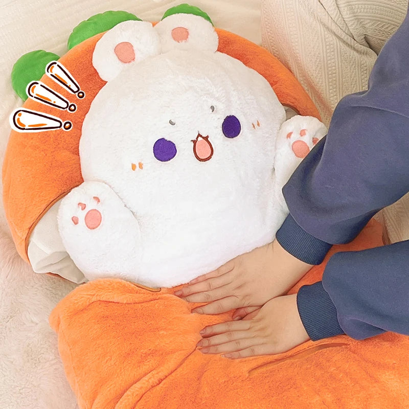 1pc 40/60/80cm Japan Taiyaki Cat Plush Toy Anime Figure Cat Hiding in Cushion Bag Ferry Bunny Carrot Animal Plushie Throw Pillow
