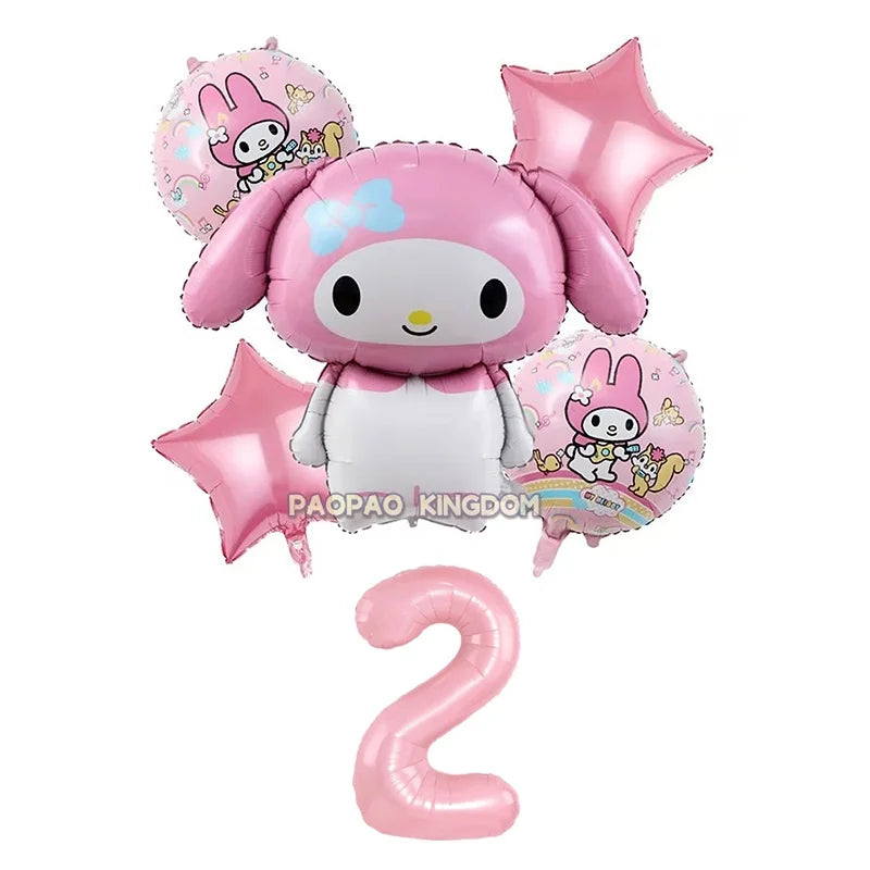 Cinnamoroll Kuromi My Melody Anime Kawaii Balloon Baby Shower Party Decoration Metallic Birthday Arrangement Helium Balloons