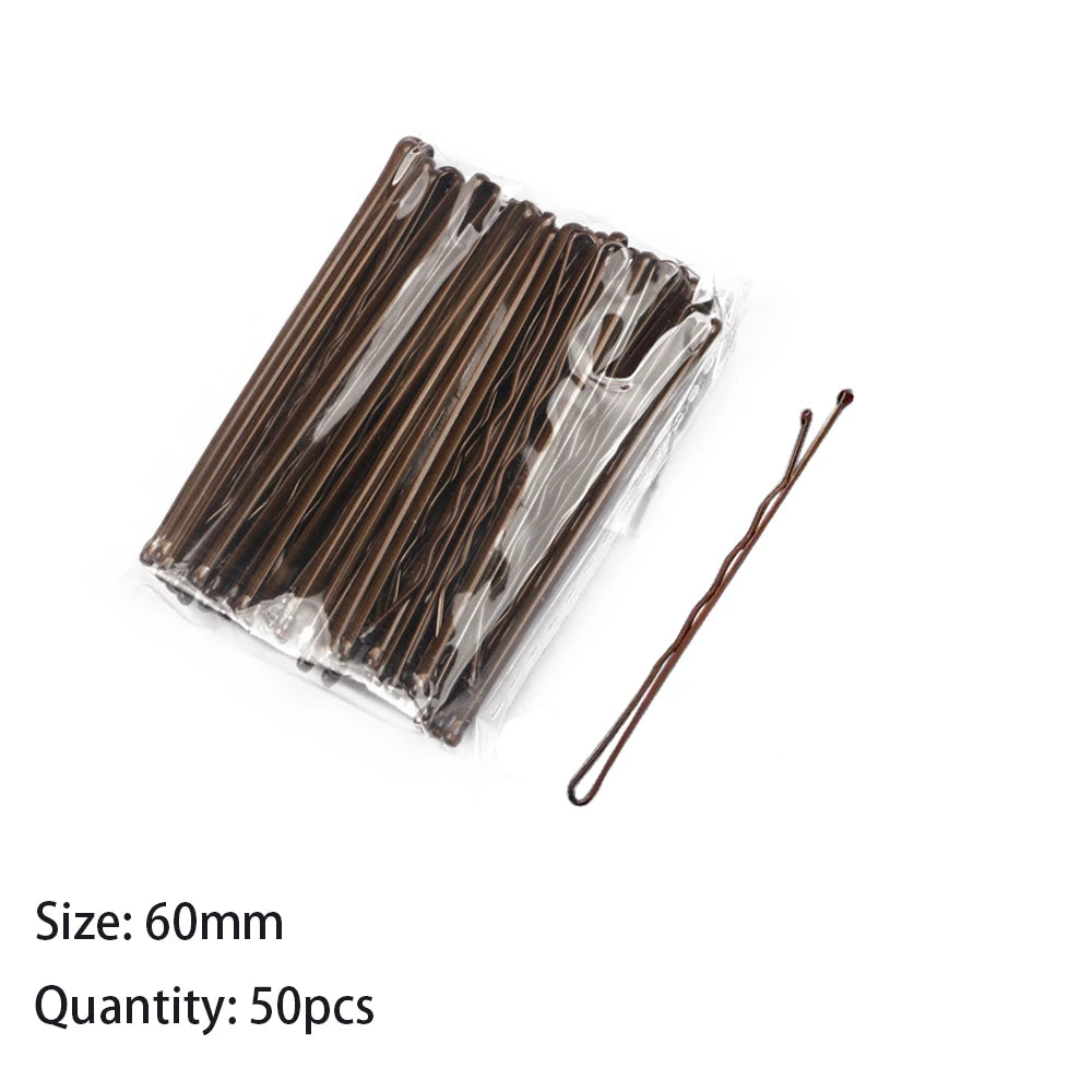 50pcs 50/60/70mm Hair Pin And Clips U Shape For Headpiece Women Girls Hairpins Accessories Bride Wedding Head Jewelry Decoration