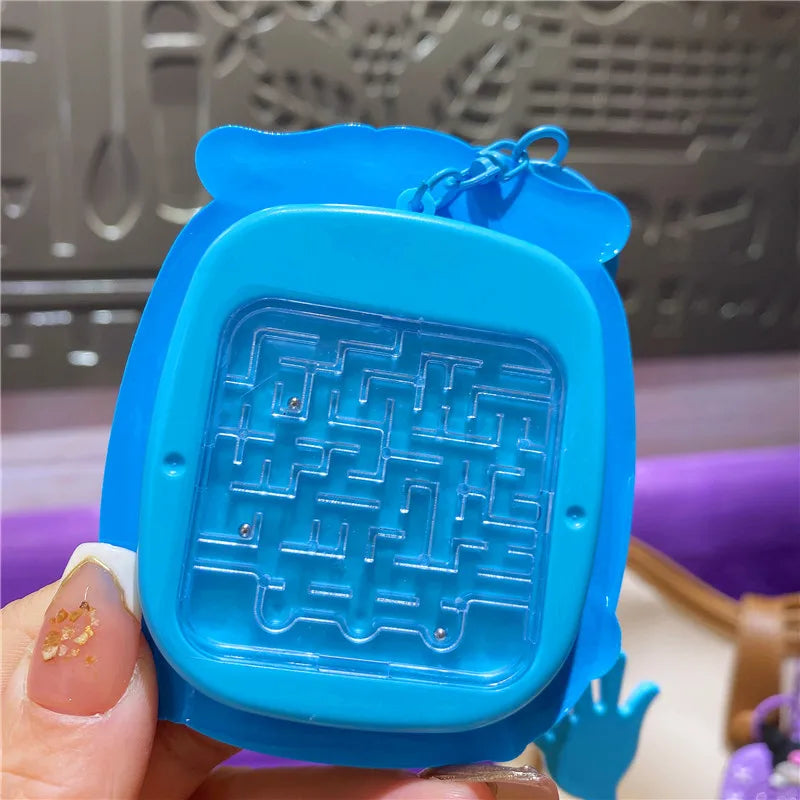 Cartoon Sanrio Hello Kitty Cute Anime Peripherals Toy Maze Decompression Healing Magnetic Suction Steel Ball Graffiti Key Chain