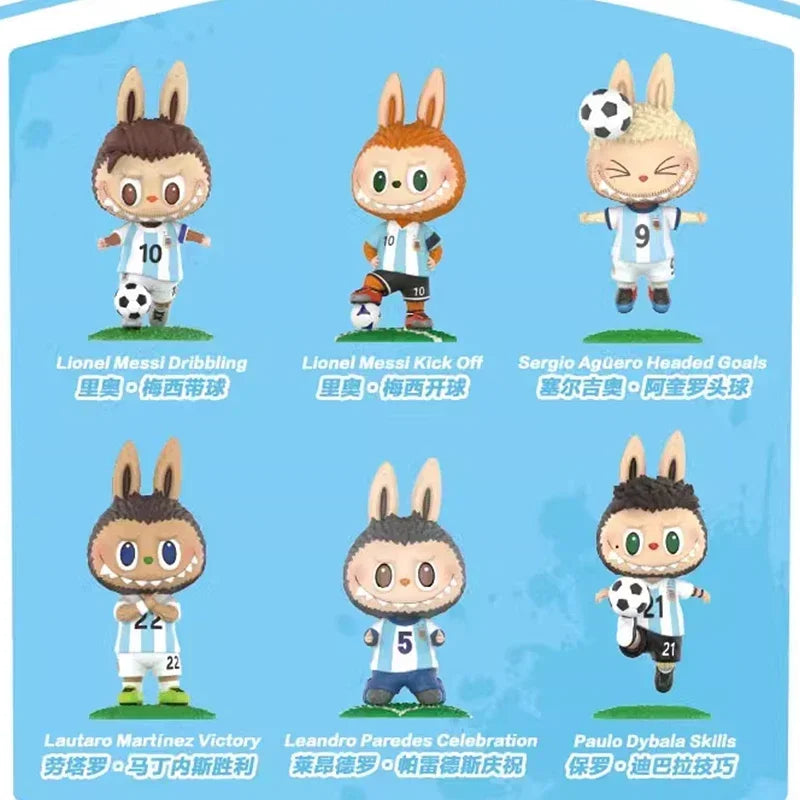 POP MART LABUBU ASOCIACION DEL FUTBOL ARGENTINO Series Blind Box Toys Kawaii Anime Action Figure Surprise Mystery Box Dolls Gift