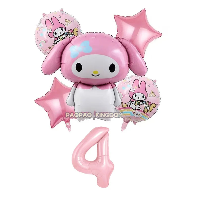 Cinnamoroll Kuromi My Melody Anime Kawaii Balloon Baby Shower Party Decoration Metallic Birthday Arrangement Helium Balloons