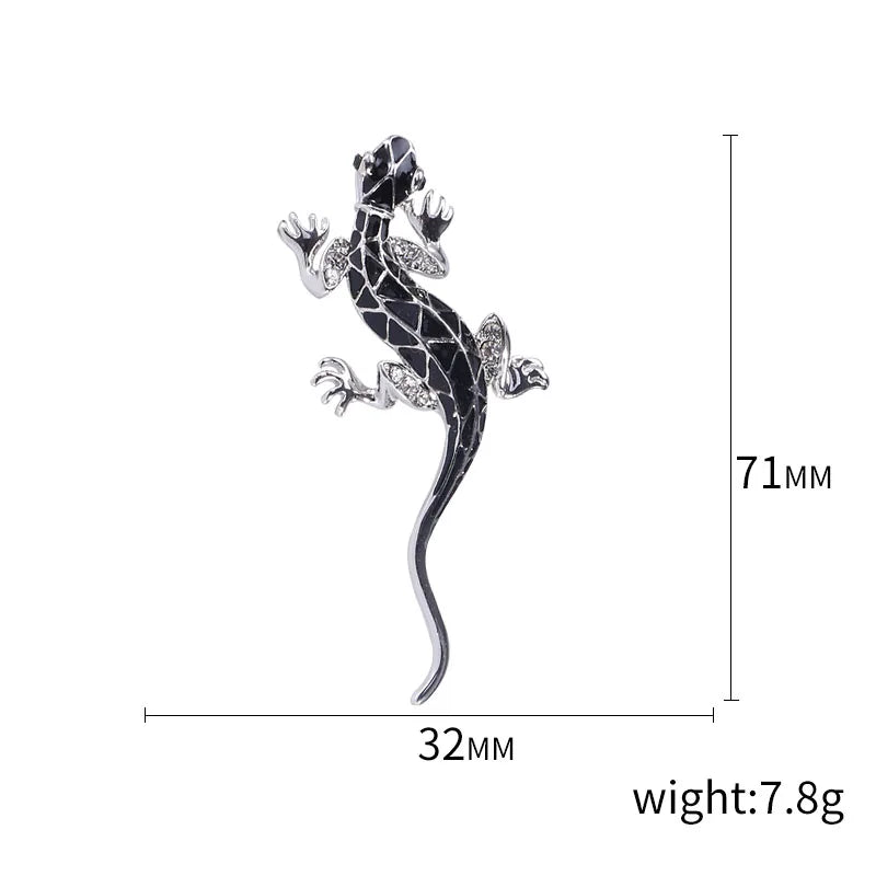 Rhinestone Chameleon Brooch for Women Unisex Enamel Lizard Pin Banquet Party Backpack Gifts Jewelry Accessories