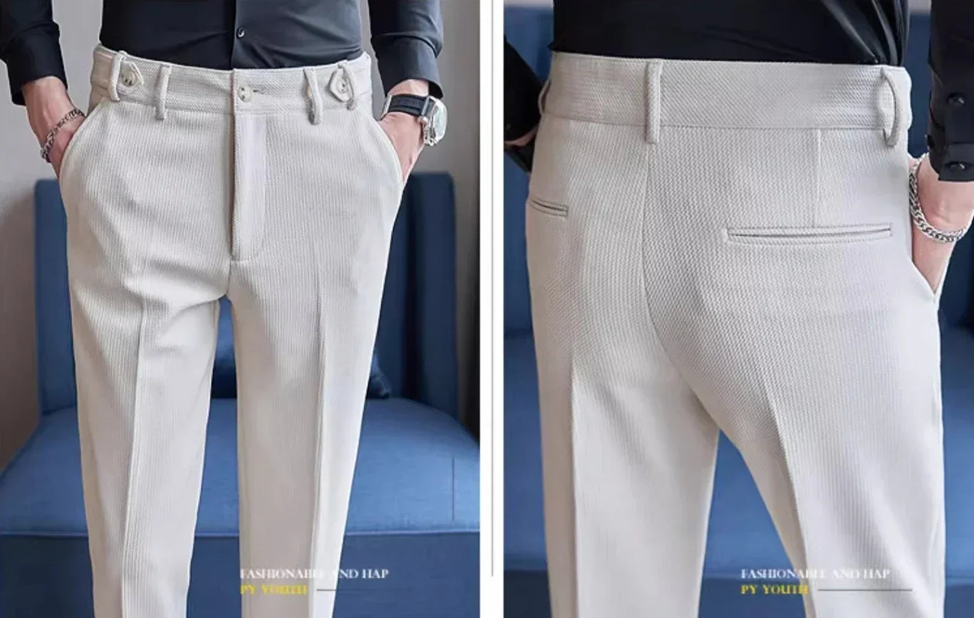 Men's Suit Pants, Fashion Slim Dress Trousers ,White Black Blue Green Pantalones Hombre Fall/Winter Male Pant, 2025 New