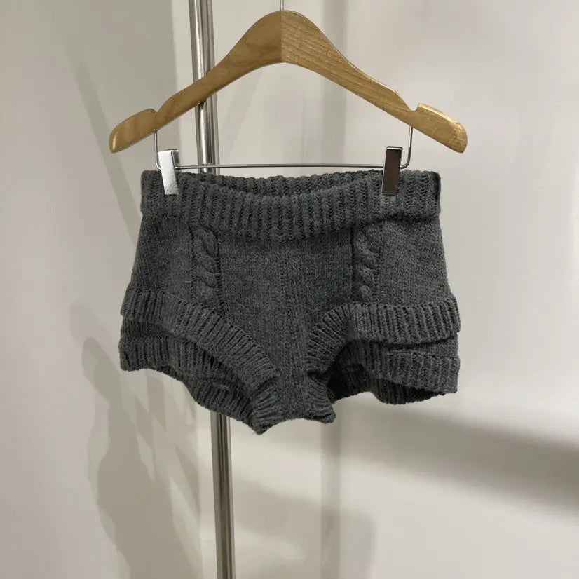 Kimotimo Hot Sexy Knit Shorts Women Korean Fashion Casual Outerwear Sheath Mini Pants 2025 Spring Solid Versatile Y2k Streetwear