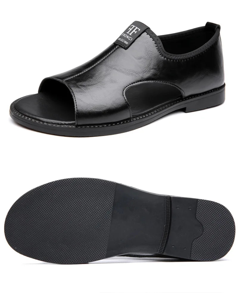 Sandals for Men Fashion Hollow Out Casual Shoes Soft Sole Comfort Beach Shoes for Men New Leather Flat Sandal Designer Sandalias