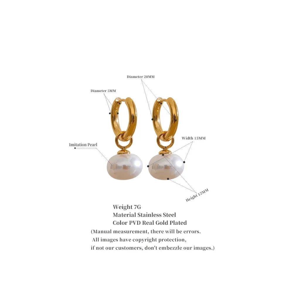 High Quality Imitation Pearl Pendant Alloy Gold Korean Earrings Ornaments Fashion Jewelry Women Gift