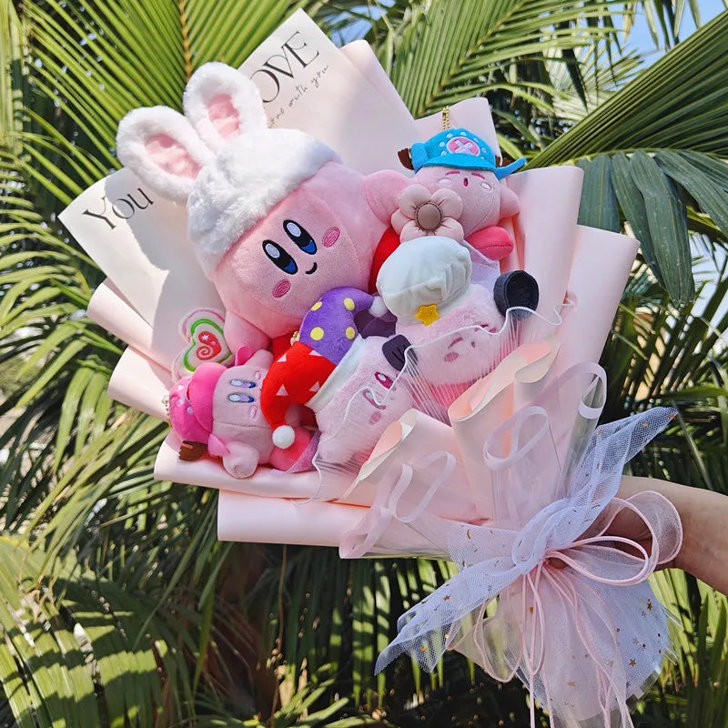 Sanrio Star Kirby Plush Cartoon Doll Bouquet Kirby Stuffed Doll Friend Graduation Birthday Valentine'S Day Photo Creative Gift