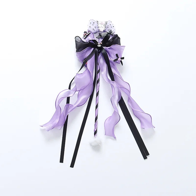 2025 Cosplay Kuromi Lolita Princess Dress Children Birthday Party Costume Summer dress Bow Puffy Skirt Dress Suit Girls Gift