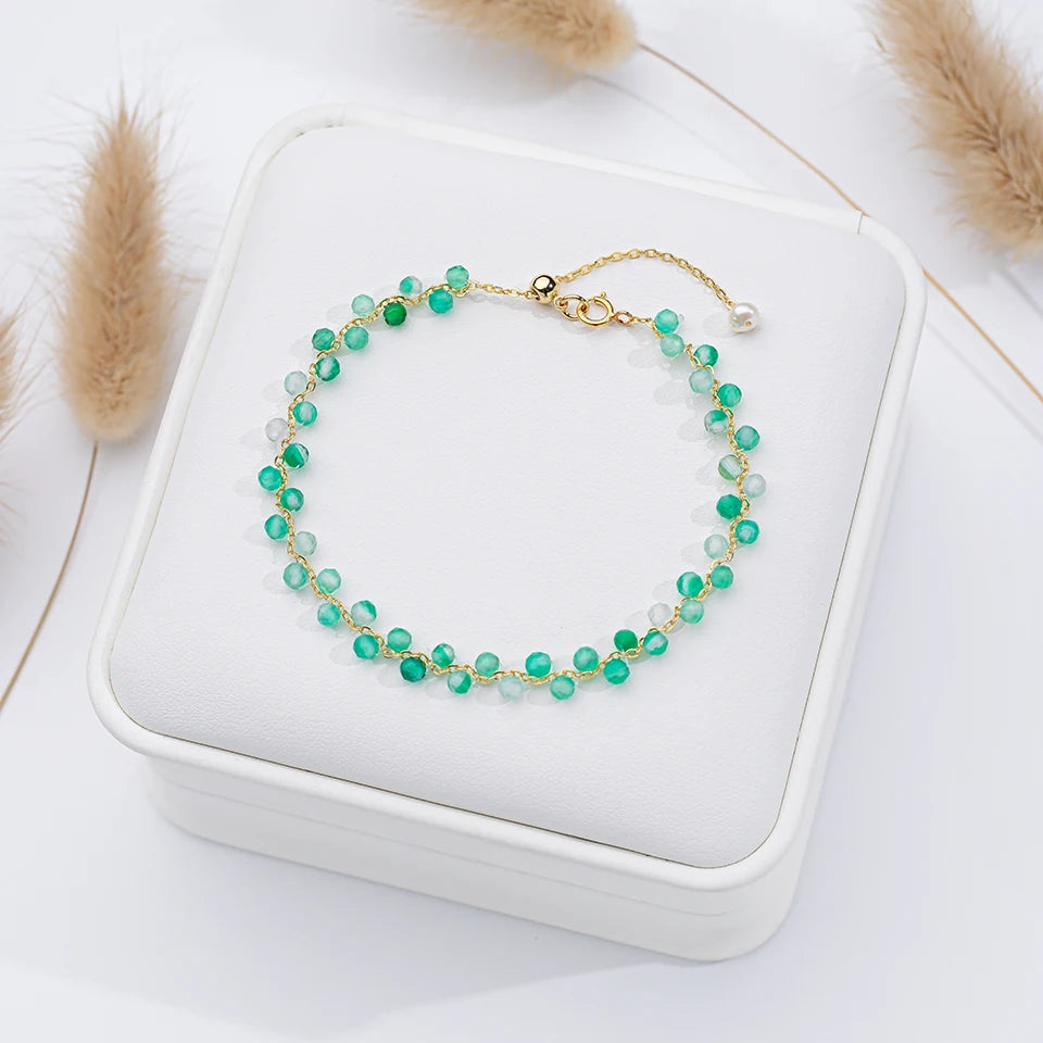 3MM Natural Stone Tourmaline Bracelet For Women on Hand Jewelry Party Wedding Luxury Gift AmethystSet Handmade New In