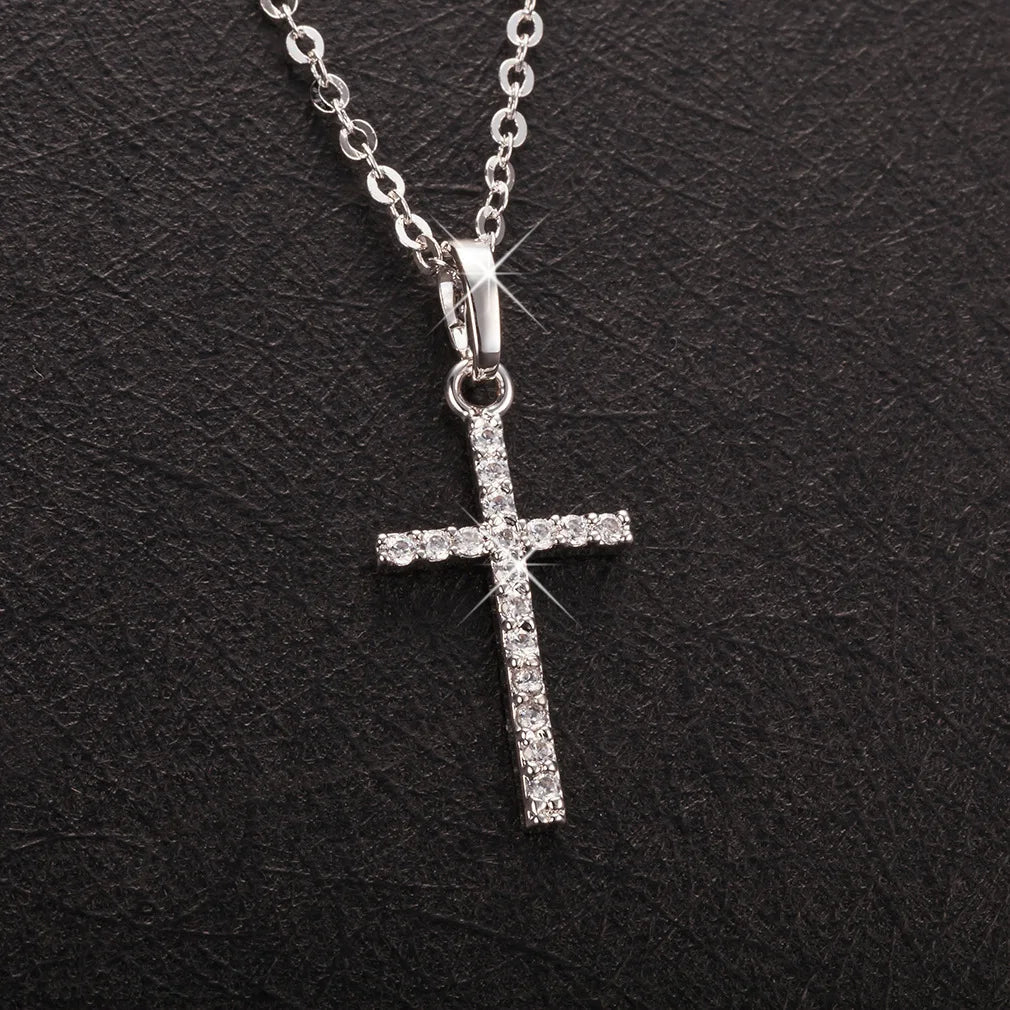Gift Cross Necklace for Women - Gold Plated Cross Necklace Layered Small Side Necklace Women's Fashion Jewelry