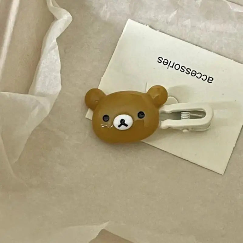 Cartoon Rilakkuma Cute Hairpin Kawaii Sweet Lovely Bangs Side Clip Student Small Versatile Headdress Girl Birthday Gift Ornament