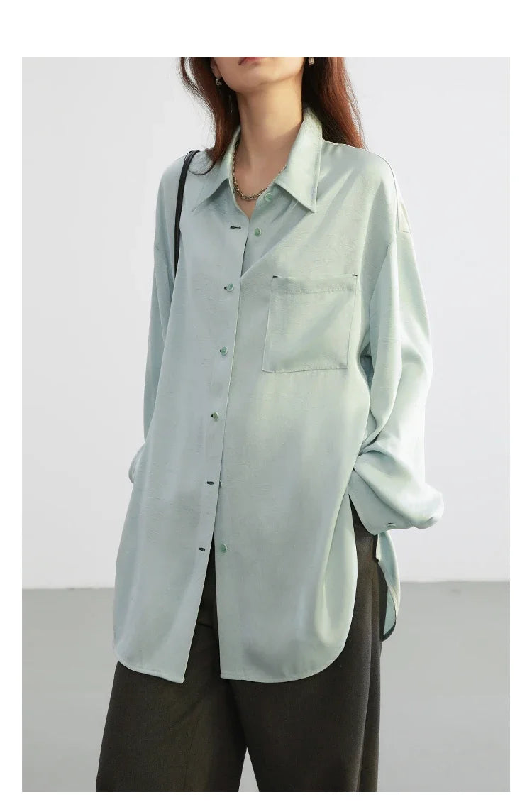 CHIC VEN Korean Women Shirt White Solid Pleated Side Slit Loose Long Sleeved Woman Blouses Female Tops Spring Summer 2025