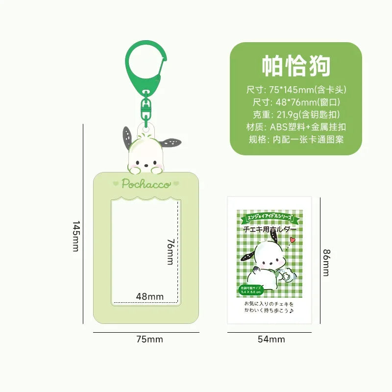 Sanrios Card Bag Cute Anime Figure Cinnamoroll Kuromi Id Bus Card Storage Case Holder Melody Pochacco Students Card Sleeve Gift
